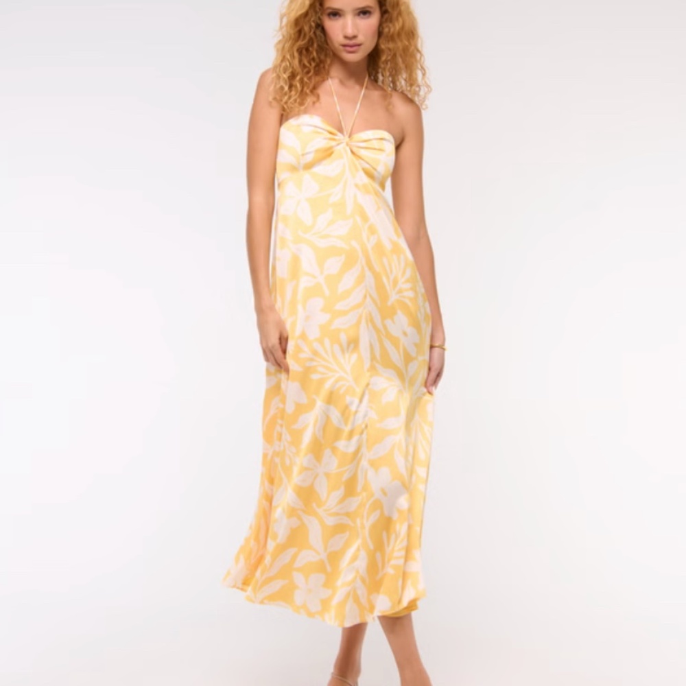 NWT Abercrombie Twist-Front Flowy Maxi Dress